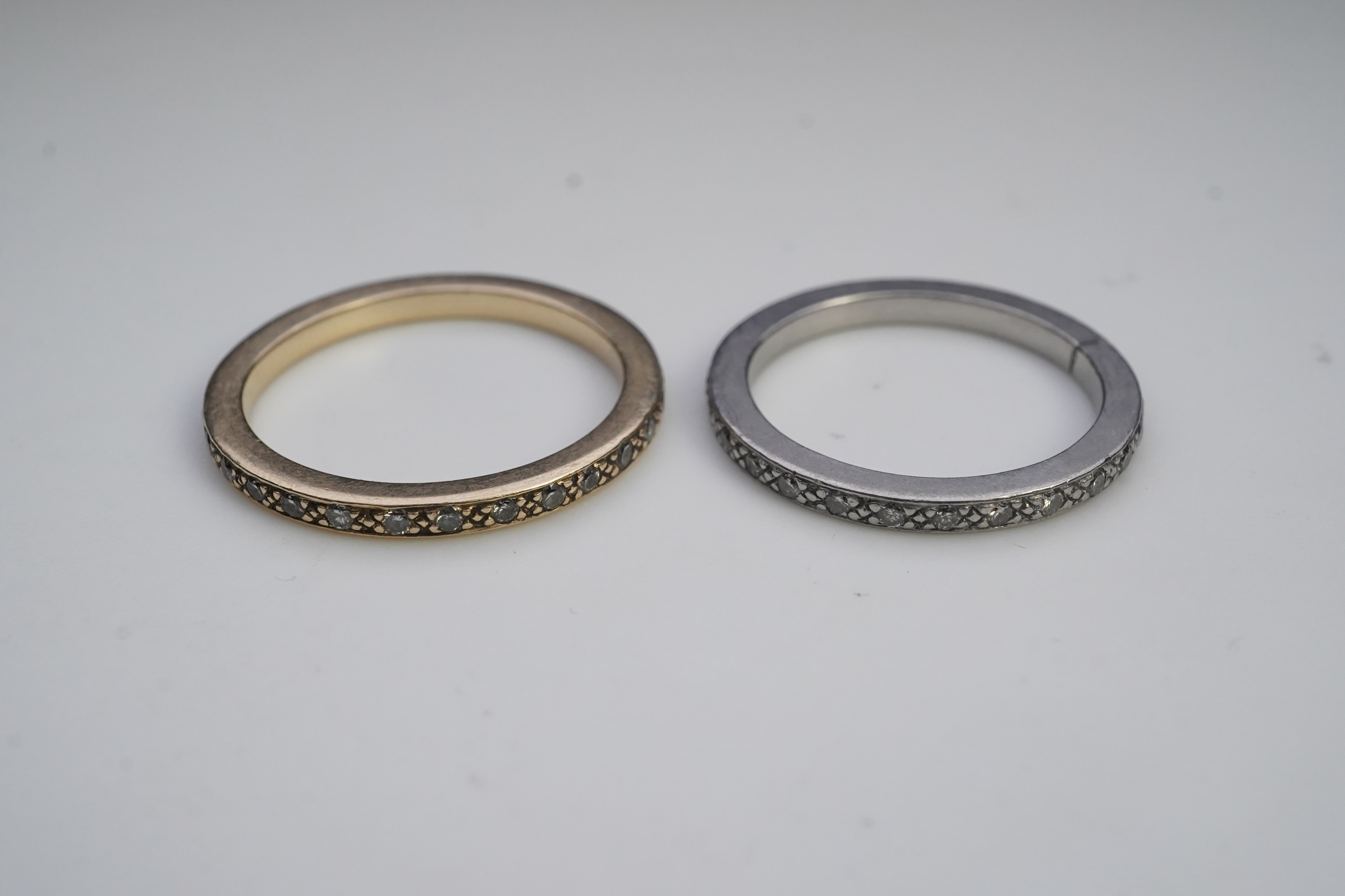 A pair of diamond eternity rings